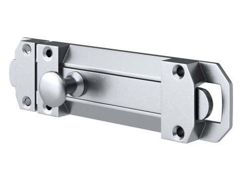 Brass Slide Bolt Door Latch Model 3D