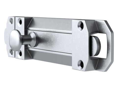 Brass Slide Bolt Door Latch Model 3D