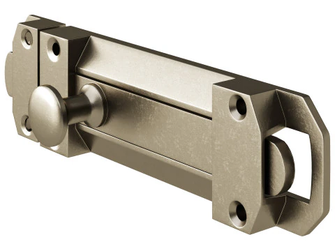 Brass Slide Bolt Door Latch 3D Model