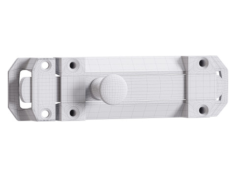 Brass Slide Bolt Door Latch Model 3D