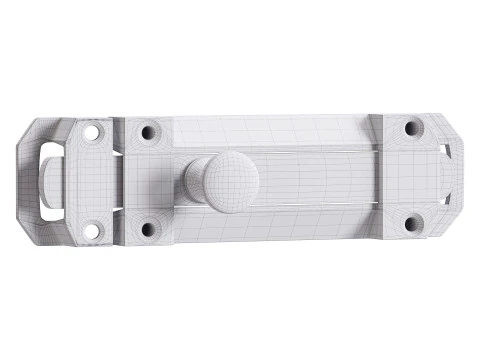 Brass Slide Bolt Door Latch 3D Model