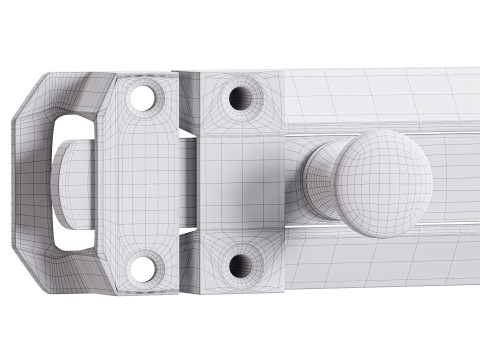 Brass Slide Bolt Door Latch Model 3D
