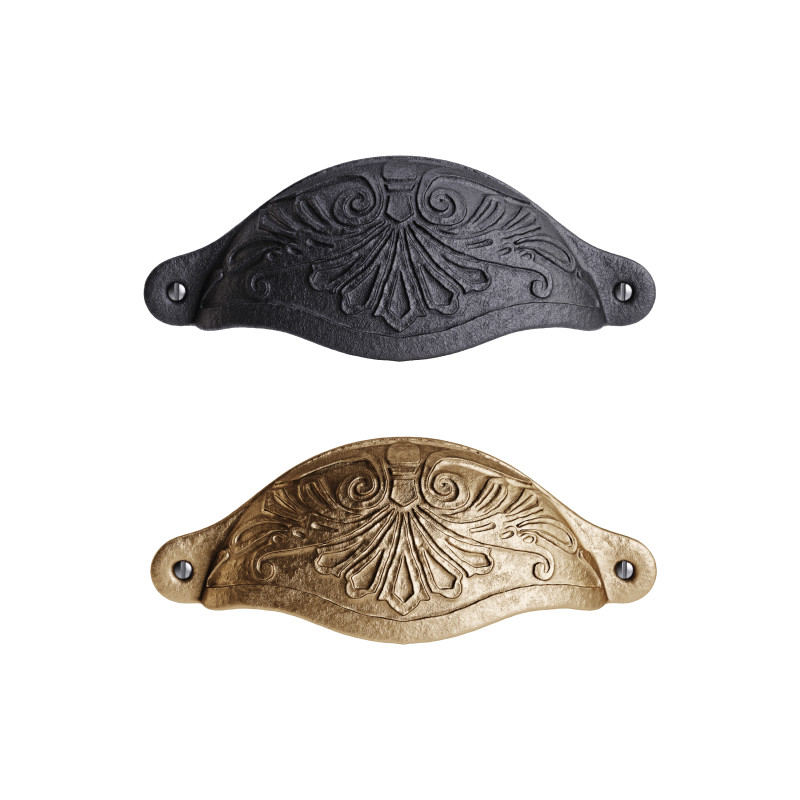 Cabinet or Drawer Bin Pull Black Iron Cup 3D-Modell .c4d .max .obj .3ds .fbx .stl .blend