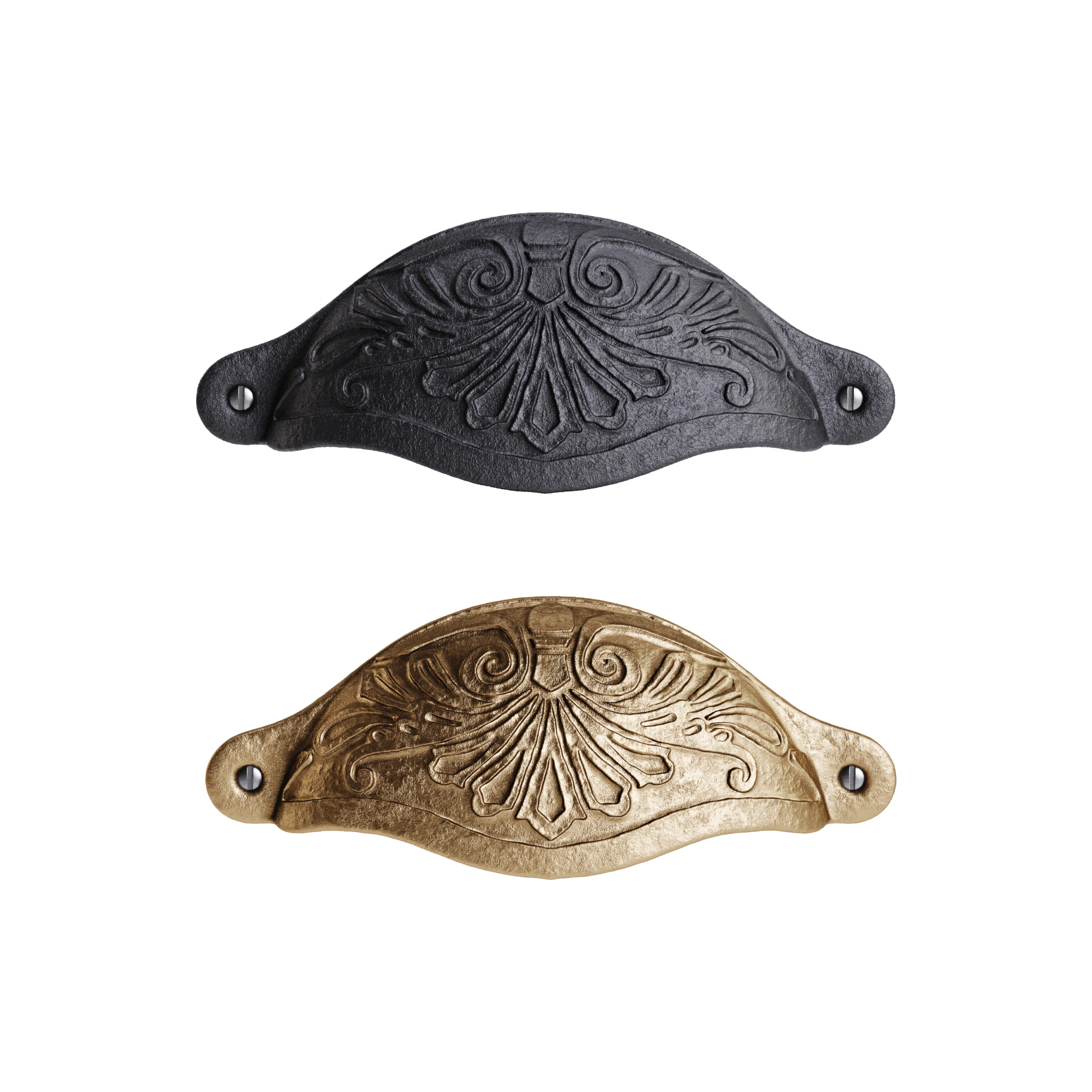 Cabinet or Drawer Bin Pull Black Iron Cup 3D Model .c4d .max .obj .3ds .fbx .stl .blend 