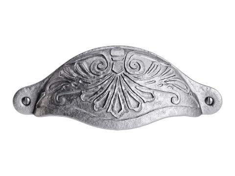 Cabinet or Drawer Bin Pull Black Iron Cup 3D Model