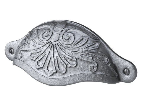 Cabinet or Drawer Bin Pull Black Iron Cup 3D Model