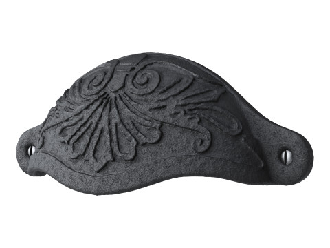 Cabinet or Drawer Bin Pull Black Iron Cup 3D-Modell