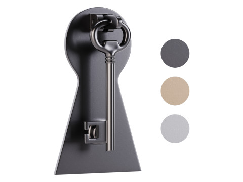 Door Knocker Black Cast Iron Key Modèle 3D
