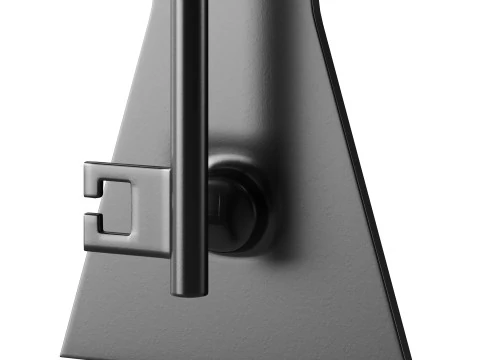 Door Knocker Black Cast Iron Key 3D Model