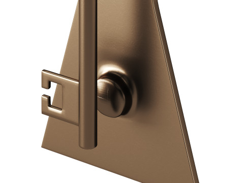 Door Knocker Black Cast Iron Key 3D Model