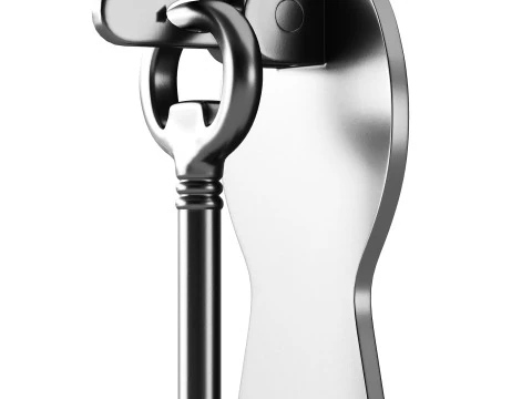 Door Knocker Black Cast Iron Key 3D Model