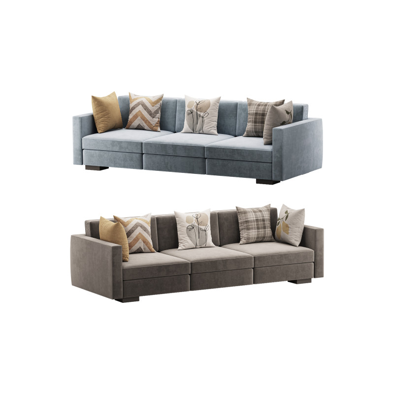 Dove Grey Single Sofa 3D Model .c4d .max .obj .3ds .fbx .stl .blend