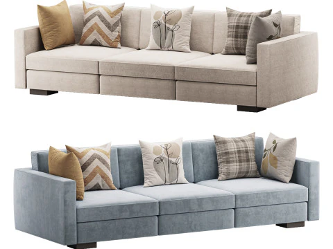 Dove Grey Single Sofa 3D Model