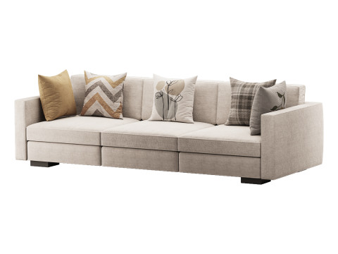 Dove Grey Single Sofa 3D Model