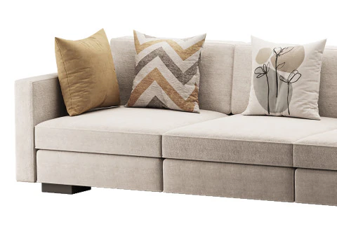 Dove Grey Single Sofa 3D Model