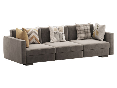 Dove Grey Single Sofa 3D Model
