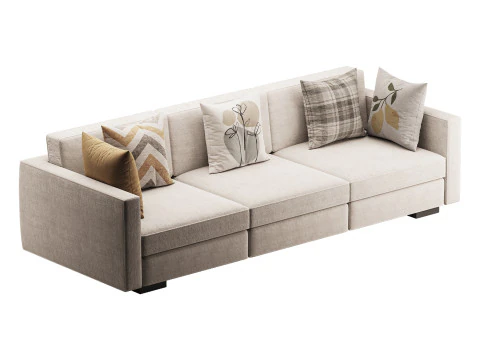 Dove Grey Single Sofa 3D Model