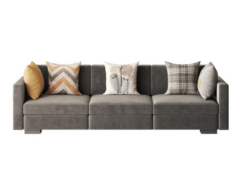 Dove Grey Single Sofa 3D Model