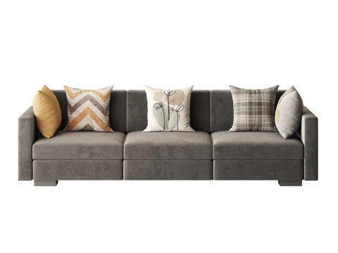 Dove Grey Single Sofa 3D Model