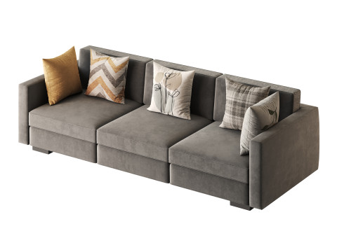 Dove Grey Single Sofa 3D Model