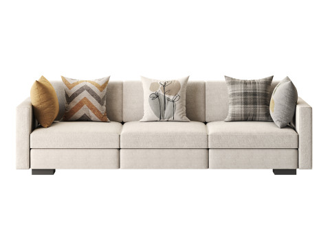 Dove Grey Single Sofa 3D Model