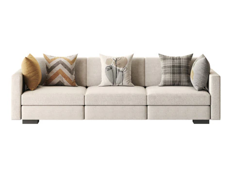 Dove Grey Single Sofa 3D Model
