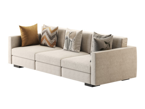 Dove Grey Single Sofa 3D Model