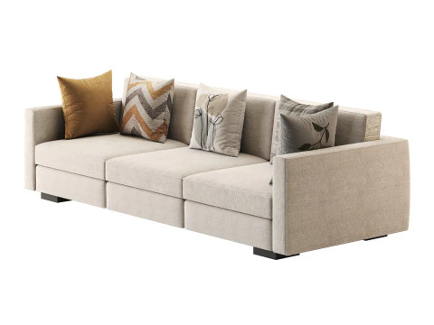 Dove Grey Single Sofa 3D Model
