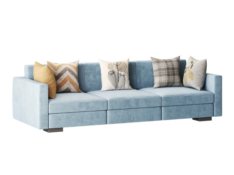 Dove Grey Single Sofa 3D Model