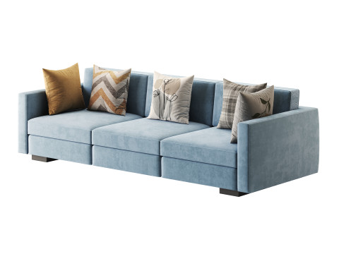 Dove Grey Single Sofa 3D Model