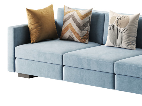 Dove Grey Single Sofa 3D Model