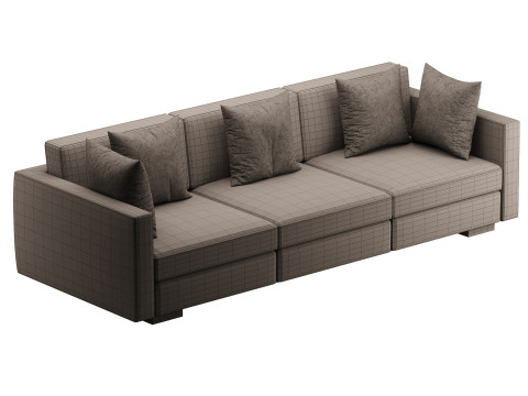 Dove Grey Single Sofa 3D Model