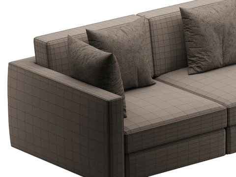 Dove Grey Single Sofa 3D Model