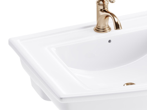 Florence Wall Mount Bathroom Vessel Sink 3D मॉडल