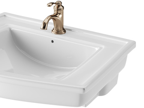 Florence Wall Mount Bathroom Vessel Sink 3D मॉडल