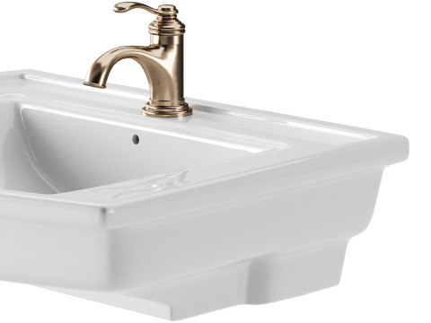 Florence Wall Mount Bathroom Vessel Sink 3D मॉडल