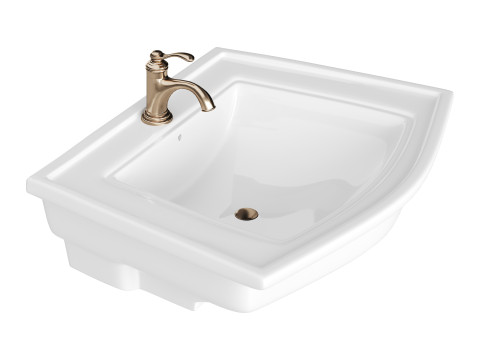 Florence Wall Mount Bathroom Vessel Sink 3D मॉडल