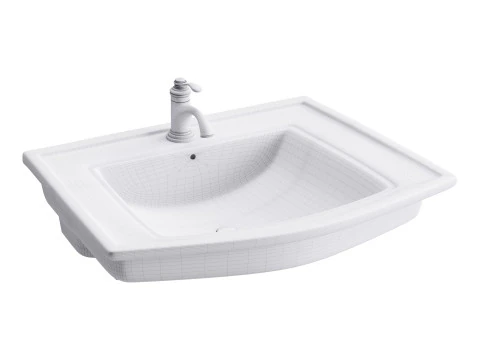 Florence Wall Mount Bathroom Vessel Sink 3D Model