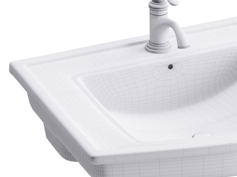 Florence Wall Mount Bathroom Vessel Sink 3D मॉडल