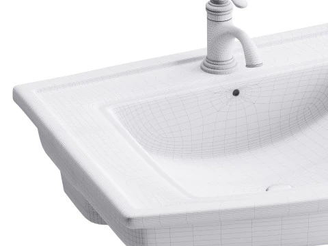 Florence Wall Mount Bathroom Vessel Sink 3D Model