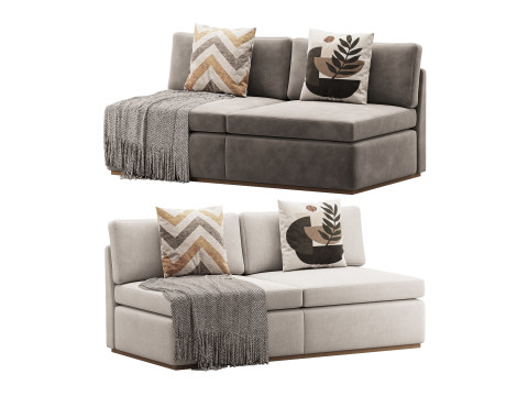 Haase Armless Sofa 3D Model