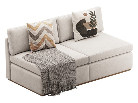 Haase Armless Sofa 3D 模型
