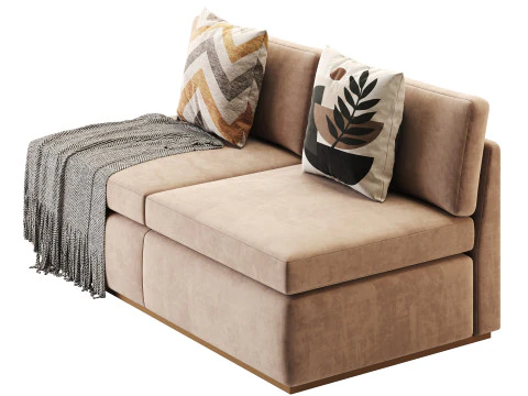 Haase Armless Sofa 3D Model