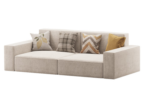 Living Spaces Use Sofa Couch in Grey Modelo 3D