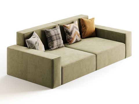 Living Spaces Use Sofa Couch in Grey Modelo 3D