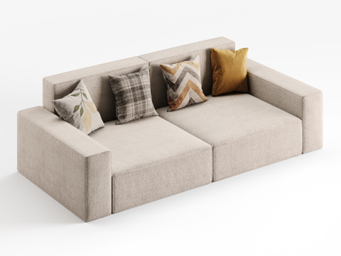 Living Spaces Use Sofa Couch in Grey Modelo 3D