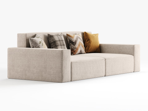 Living Spaces Use Sofa Couch in Grey Modelo 3D