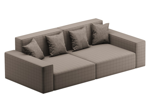 Living Spaces Use Sofa Couch in Grey Modelo 3D