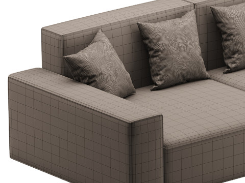 Living Spaces Use Sofa Couch in Grey Modelo 3D