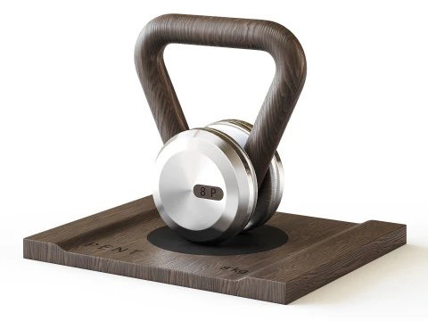 LOVA Kettlebell avec support en bois Modèle 3D